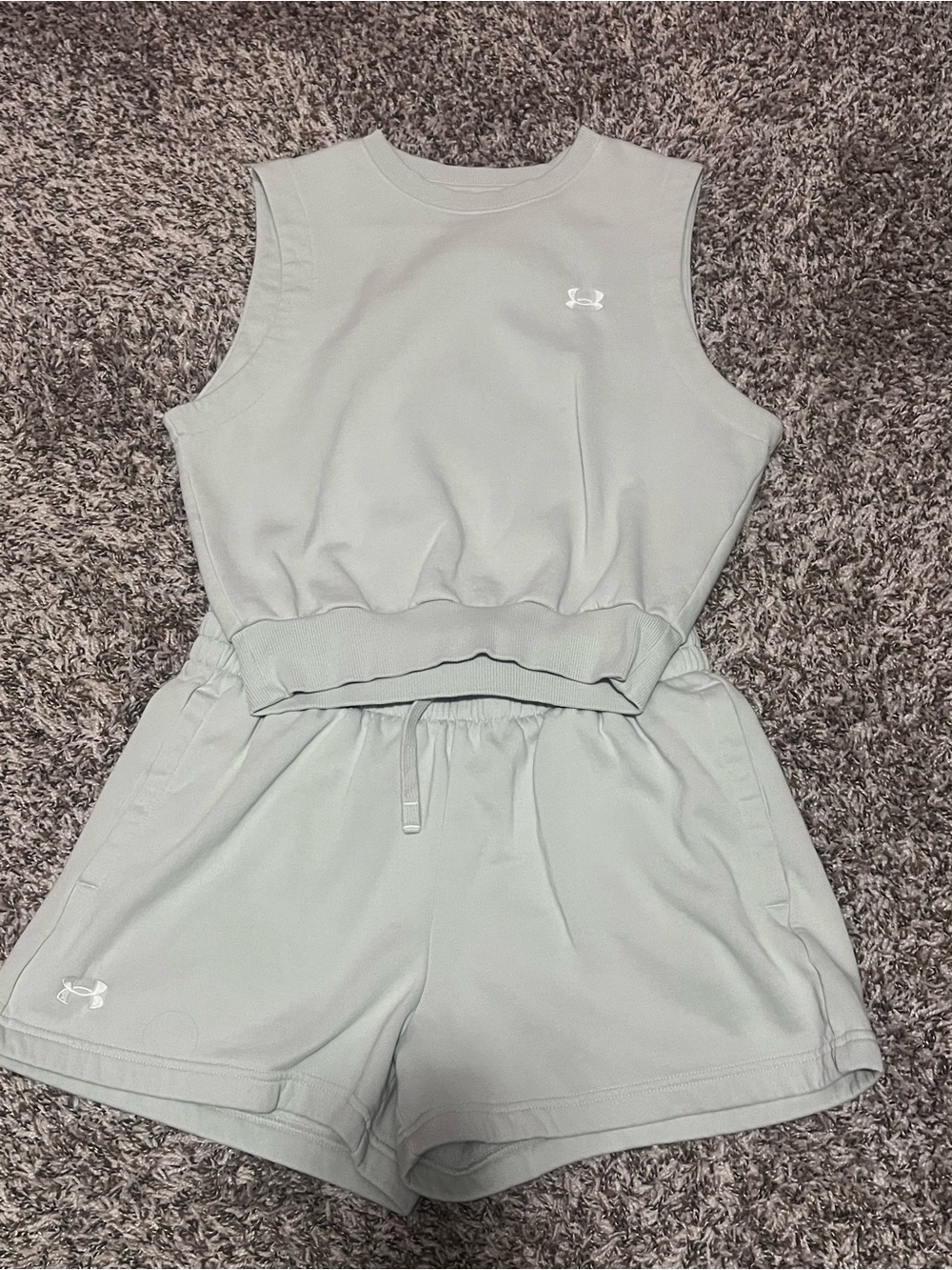 Under Armour Sage Green Athletic Lounge Shorts Set